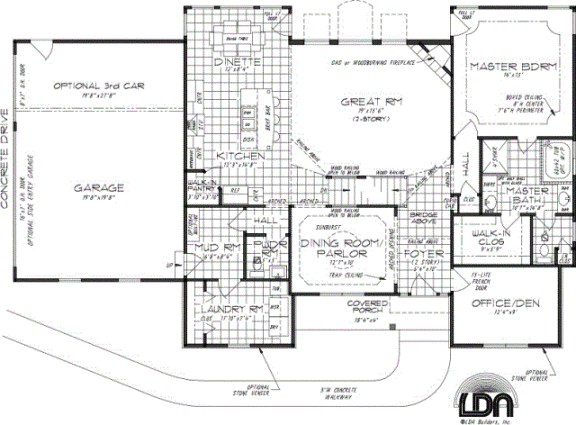 4 bedrooms. 2.5 baths. Large 1st floor master bedroom with attached master bath and walk-in closet. Large 2-story great room open to kitchen and dinette. Kitchen features walk-in pantry with attached dinette area. Laundry/mud room with entrance through the garage. 2-car garage with optional 3rd car/side entry.